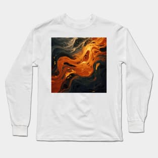 Stylized Liquid Stone Surface Long Sleeve T-Shirt